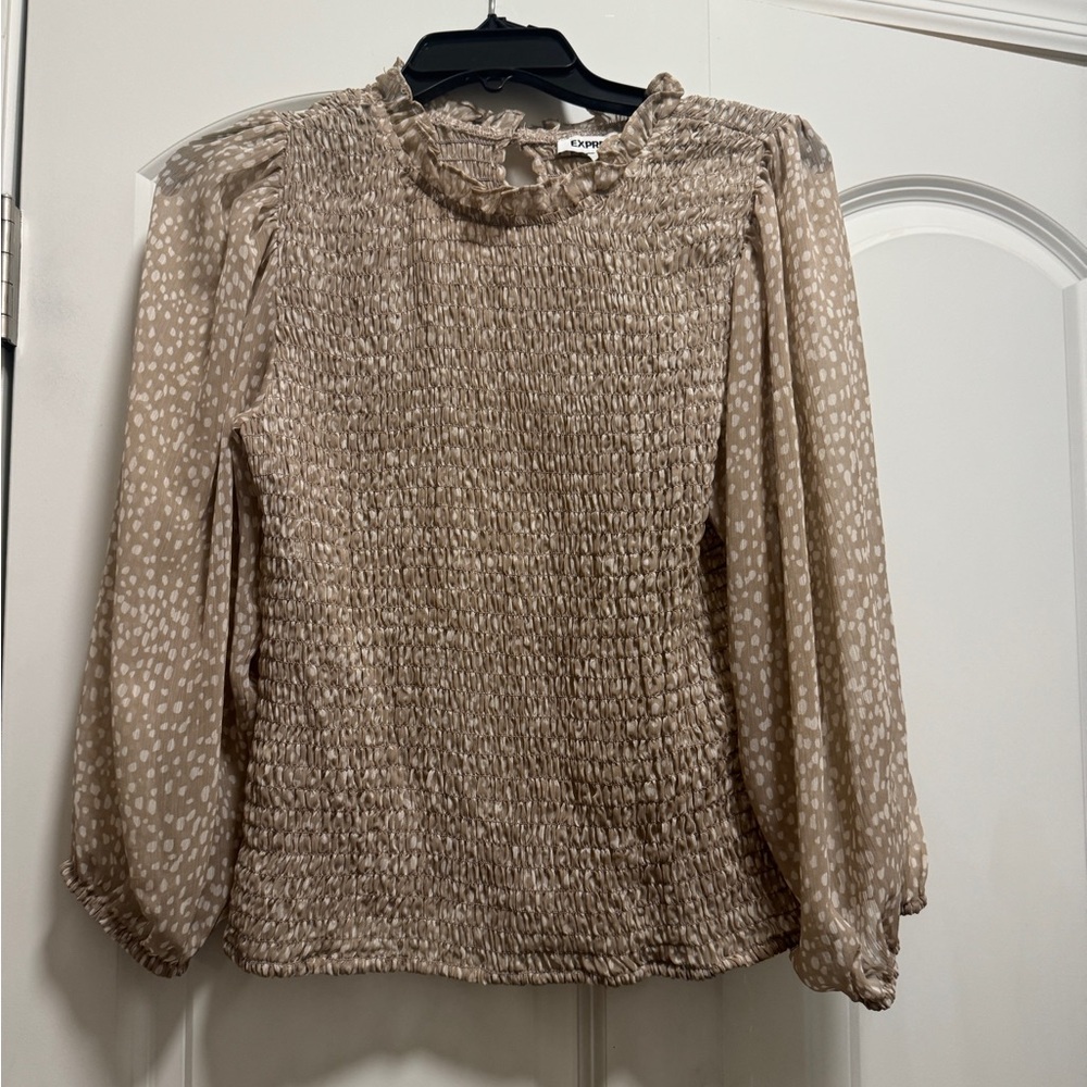 Express Women's Textured Tan Blouse